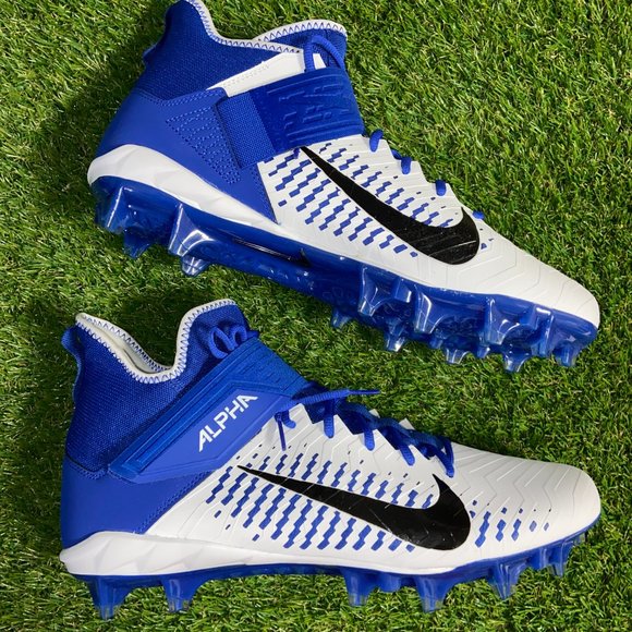 Nike Alpha Menace Pro 2 Mid White Blue PE Football Cleats BV3945-101 Mens 14 NEW main image 4